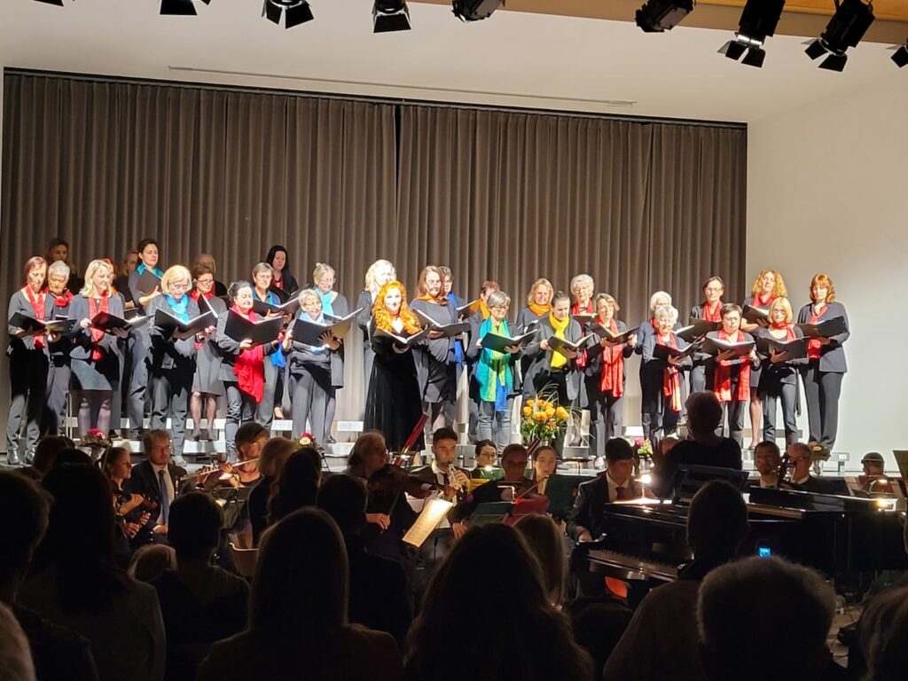 Aufstellung auf der Bühne