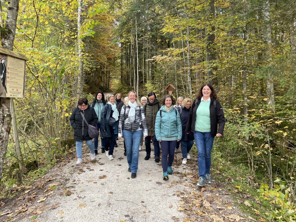 Wandern im Herbstwald